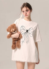 White Loose-Fit Short Sleeve Tee